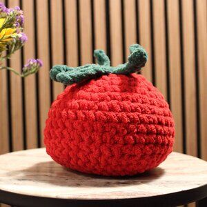 Crochet Tomato Stuffed Toy, amigurumi, red